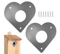 Bird Nesting Box Hole Guard, Metal Entrance Protector, 9/8/2 Inches, Mounting Screws, Bird Boxes Hole Cover for Sparrow Breeding & Resting in Garden and Park (Multicolor)