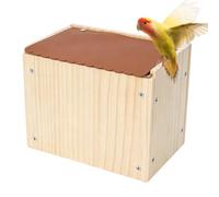 Bird Nesting Box - Wooden Parrot Breeding House with Sliding Lid | Hanging Design | Nesting Box For Budgies, Cockatiels, Lovebirds And Small Pet Birds | DIY Assembly Kit For Bird Cages