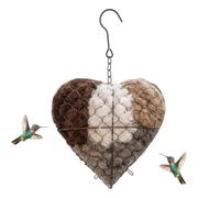 Bird Nesting Material - Handmade Fiber Bird Nesting Heart, Refillable Birds Heart Shape Hummingbird Nestings for Garden Yard