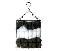 Bird Nesting Material - Outdoor Colging Garden Decor for Wild Bird Habitat Support | Reusable Square Crochet Holder with Natural Fiber Fill, Backyard Patio Tree Lawn Sparrow House Accessory