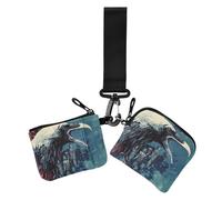 Bird Night Bloody - Carteras dobles de muñeca para mujer, pequeñas fundas desmontables para tarjetas de identificación, protector con correa de muñeca para mujer, 2 unidades, Bird Night Bloody, 1 size