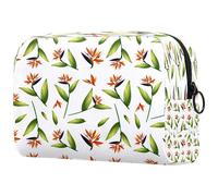 Bird of Green Paradise - Bolsa de cosméticos para mujer, neceser de viaje, bolsa organizadora de maquillaje grande con cremallera, multicolor, 18.5x7.5x13cm/7.3x3x5.1in, Neceser