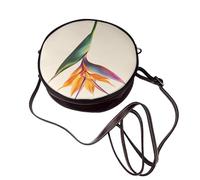 Bird-Of-Paradise Flower - Bolso cruzado redondo de piel para mujer