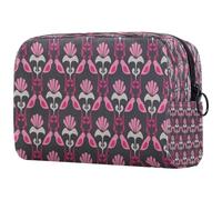 Bird of Paradise - Neceser de viaje con patrón de repetición para mujer, bolsa organizadora de maquillaje grande con cremallera, multicolor, 18.5x7.5x13cm/7.3x3x5.1in, Neceser