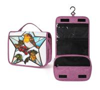 Bird on Snowy - Bolsa de aseo de viaje para mujer, organizador de maquillaje colgante con gancho para champú