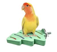 Bird Parrot Perch - Flat Cage Exercise Stand for Beak and Nail Care | Grinding Stick Toy with Training Perch, Nail Beak Maintenance for Budgies Parakeets Cockatiels Conures, 5.12x3.54x0.39 in