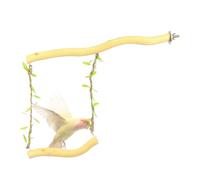 Bird Parrot Swing Toys, Wooden Chew Perch Toys Set, Natural Hanging Playground for Cockatiel, Lovebird, African Grey, Small Birds, Colorful Climbing Cage Accessories