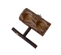 Bird Perch - Bird Feeder | Claw Grinding Double Slot Dishes Parrot Feeding Stand Dispenser, Wooden Parrot Perch Stand with Food Dispenser Station For Indoor