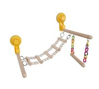 Bird Perch, Bird Standing Ladder, Wooden Swing Toy, Suction Cup Mount for Climbing and Resting Playground, Cage or Window Use, Parakeet Macaw Cockatoo African Grey Budgies