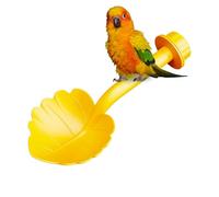 Bird Perch, Parrot Stand Toy with Feeder, 7.87 X 4.33 X 3.94 Inches Paw Grinding Climbing Chewing Accessory, Interactive Bird Toy for Parakeet Cockatiel Canary Macaw, PP, Feeding and Play