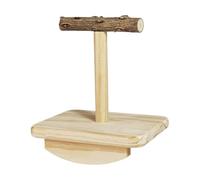 Bird Perch Rocking Toy, Safe Natural Wood Birds Swings, Portable Birds Perch Stand, Bird Chewing Toys for Long-Tailed Parakeet and Gentoo Parrot, 9.45x6.3x9.64 Inches