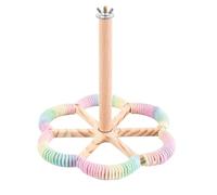 Bird Perch, Rotating Stand, Activity Swing Plano Form, Sturdy Cotton Rope and Wood Build, Cage Play for Budgies Cockatiels Parrots, 8,27 x 8,27 x 7,87 pulgadas, Multicolor, 1 pieza