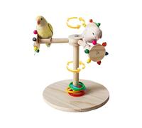 Bird Perch Stand - 8,66 x 8,66 x 1,9 in Wooden Paw Grinding Stick & Beak Grinding Stick, Multiuso Interactive Rotating Parrot Perch | Natural Wood Bird Stand for Budgies Cockatiels Lovebirds Conures
