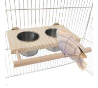 Bird Perch Stand,Bird Stand Water Feeder Conure Toys - Parakeet Cage Accessories with Stainless Steel Bowls for Conure Feeder is Crafted for Durability, Ensug Enrichment Boredom Standing