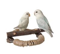 Bird Perch Stand - Cuerda de madera pequeña, 18 x 15 x 1 cm, ancho 23 x 20 x 1 cm, diseño de cóctel de | Climbing Branch and Standing Accessory for Parakeets Lovebirds Pet Bird Cage Play