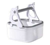 Bird Perch Stand, Desktop Parrot Training Play Stand with Toilet Bucket, Bite-Resistant Claw Grinding Perch, Perfect for Budgies, Tabletop Cage Accessory Home Use, 16.5x16x16cm Aluminum Alloy