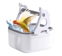 Bird Perch Stand, Desktop Parrot Training Stand with Toilet Bucket, 6.5x6.3x6.3 inch Bite Resistant Claw Grinding Station for Budgies, Conures, Parakeets, Cockatiels, Sparrows, Small Pet Birds