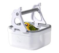 Bird Perch Stand, Desktop Parrot Training Station with Toilet Bucket, Bite-Resistant Claw Grinding Perch for Budgies Conures Cockatiels Sparrows Parakeets Indoor Tabletop Play, 6.3x6.3 Inches