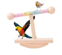 Bird Perch Stand, Intelligence Puzzle Enrichment Toys Parakeets, Wooden Tabletop Rocking Stands, Pet Exercise Supplies for Conure, Macaw, Finch, Mynah, Budgerigar, 18 x 8,8 x 15 cm