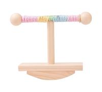 Bird Perch Stand, Intelligence Puzzle Enrichment Toys, Wooden Tabletop Rocking Toy, Pet Exercise Supplies for Conure, Macaw, Finch, Mynah, Budgerigar 7.09x3.46x5.91 Inch