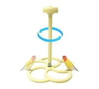 Bird Perch Stand - Interactive Rotating Windmill, Parakeet Spinner Toy with Hanging Bells and Colorful Beads, Fun Exercise and Play Activity, Ideal for Cockatiel Conure Budgerigar Pigeon Small Medium