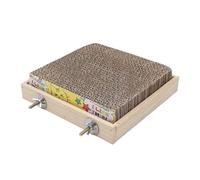 Bird Perch Stand, Parrot Paw Grinding Cardboard, Interactive Chew and Shredding Perch for Cockatiels, Parakeets, Budgies, Indoor or Outdoor Aviary Use 21x21x5cm