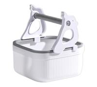 Bird Perch Stand, Parrot Tub, Exercise Stand with Removable Toilet Bucket 12inch Base, Lightweight Portable, Interactive Pet Accessory for Indoor, Training, Play, Cage, Tabletop White Gray
