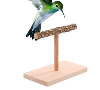 Bird Perch Stand - Premium Natural Hardwood T-Shape, Features%