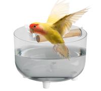 Bird Perch Stand, Tabletop Parrot Playstand, 5.91x5.91 Inches Wood Training Stand with Stainless Steel Feeder Bowl, Small Medium Bird Accessory, Tool with Build for Conures Lovebirds Finches Budgies