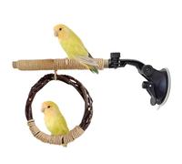 Bird Perch Stand Toy, Suction Cup Bird Perch, Wooden Perch Stand for Birds, Sparrow Perch Stick, Bird Swing Toys for Budgies, Perch Toy for Macaws, Bird Cage Accessories, Round Swing Bird Toy, Suction