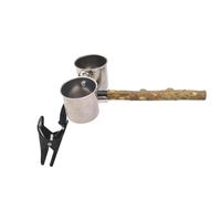 Bird Perch Stand with 2 alimentador Bowls: Chew-Resistant Wood for Parrots