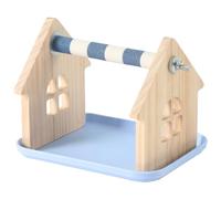 Bird Perch Stand - Wood, 18 x 14,5 x 15 cm Bird Toy Multi-Function Enrichment | Durable Build Interactive Training & Play Accessory, Activity Stand For Indoor Aviary, Outdoor Cages, Training Session