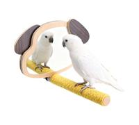 Bird Perch Stand - Wooden Parrot Activity Toy | Mirror Play