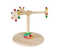 Bird Perch Stand - Wooden Sparrow Paw Grinding, 8,66 x 8,66 x 1,97 pulgadas, Stick Toy with Rotating Windmill Design, Bird Claw Grinding Stand for Cockatiels Macaws Budgies, Durable Interactive