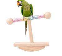 Bird Perch Stand - Wooden Tabletop Rocking, Puzzle Enrichment Toy Interactive Exercise Stand for Daily Use Mental Stimulation for Parakeets Conure Macaw Finch Mynah Budgerigar Pet Activity 5.91 inches