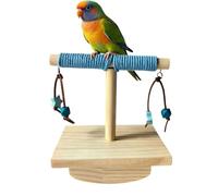 Bird Perch Stand - Wooden Training for Parakeet Cockatiel | Natural Wood Perch with Stable Base Design, Enrichment Toy for Macaw Conure Budgies Home Living Room Bedroom Study Use