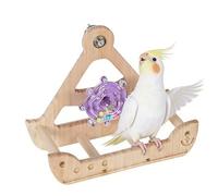Bird Perch Swing - 21,5 x 10,5 x 17,5 cm Wooden Rotatable Toy, Interactive Climbing Accessory | Durable Natural Material Feature, Enriching Playtime Equipment for Pets Hummingbirds Backyard Play Enric