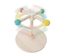 Bird Perch Toy, Bird Cage Perch Stand, 7.87x8.66x7.87 Inches Rotating Interactive Foraging Chew Plaything, Wooden Climber for Parakeet, Cockatiel, Canary, Lovebird & Pet Pigeon