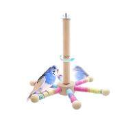 Bird Perch Toy - Running Wheel For Parrots, Wood Exercise Wheel Cockatiel Toys, Interactive Rocking Parakeet Toys and Perches, Rotating Playful Bird Wooden Perch Stand For Macaws Parakeets Lovebirds