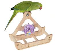 Bird Perch Toys Swing - Wooden Hangable Climbing Exercise Gym, Durable Hummingbirds Backyard Enrichment Toy, Lightweight Foraging Play Center, Safe Small Activity Center | Pet Birds Daily