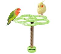 Bird Perch, Windmill Sensory Toy, Interactive Enrichment Perch with 7 Inches Base, Birds Cage Accessory, Indoor Window Play for Parakeets, Budgies, Conures, Cockatiels, Multicolor