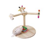 Bird Perch, Wooden Grinding Stick, 8,66 x 8,66 x 1,97 pulgadas, Rotating Windmill Toy Perches, Natural Wood Texture, Claw Care Design for Cockatiels, Macaws, Budgies, Wooden Color
