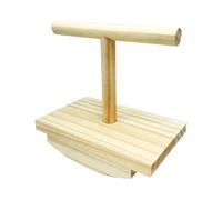 Bird Perch, Wooden Training Stand, Interactive Swing Station, Natural Wood Material, Stable Balanced Base, Lightweight Portable Design, for Desk, Window, Outdoor Birdwatching Use, 14x9x13.5cm