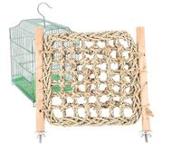 Bird Perches for Cage - Natural Wood Parakeet Play Stand | Seagrass Ladder Bridge Toy - Exercise Training Stand for Cockatiel Conure Lovebird Canary Cage Activity Accessories