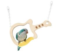 Bird Perches For Cage, Natural Wood Perches Bird Swing, Guitar Swing Toys Stand For Climbing Grinding Parakeet Cockatiel Macaw African Grey Finch Lovebird Cockatoo Small Medium Pet