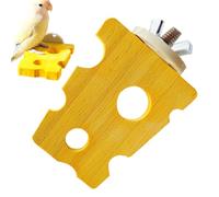 Bird Perches Jaula, Cheese Wooden Bird Perch Stand, 3,74 x 3,15 in Claw Grinding Platforms, Authentic & Cómodable, Birds Cage Accessories for Cockatiel, Parakeet, and Conure