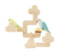 Bird Perches, Perch for Birds with Food Bowl, Wood, Metal Cage Accessories, Parrot Swing Toy for Outdoor Rest, Lovebirds, Trip Travel, Play, Home Indoor Exercise, 12.6x11.22x4.33 Inches