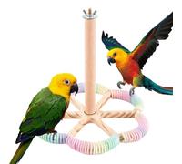 Bird Perches, Rotating Stand Enrichment Play, Small Bird Activity Accessory, Interactive Perch Birds for Parakeets, Parrots, Canaries, Lovebirds, 8.27x8.27x7.87 Inches