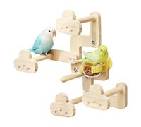Bird Perches, Swing Toy with Bowl, Cage Accessory Stand, Stable Clamping Base, Rotatable Hanging Design, Natural Rest Spot, Perfect for Travel, Outdoor, Home, Exercise, 12.6x11.22x4.33 Inches