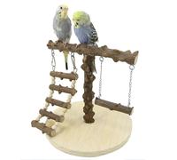 Bird Play Gym Stand - Play Stand Small, Wood Playy Stanbd | Cockatiel Stands with Ladder and Swing Pet Bird Playground Gym Accessories For Macaw
